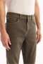 Men's Khaki Classic Waist Cotton Vintage Washed Roman Crop Slim Fit Jean Trousers A52Y3514 - 4