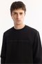 Men's Black Crew Neck Cotton Bi-Stretch Printed Regular Fit Sweatshirt A52Y1210 - 7