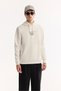 Men's Ecru Hooded Cotton Bi-Stretch Printed Regular Fit Sweatshirt A52Y1211 - 2