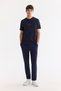 Men's Navy Blue Crew Neck Printed Bi-Stretch Interlock Regular Fit T-Shirt A61Y1054 - 6