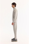 Men's Gray Stand Collar Zippered Cotton Bi-Stretch Regular Fit Sweatshirt A52Y1282 - 3