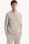 Men's Gray Stand Collar Zippered Cotton Bi-Stretch Regular Fit Sweatshirt A52Y1282 - 5