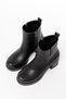 ZRİN-3057 Premium Black Slip-On Zipper Boots with 6 cm Thick Heels for Women - 5