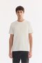 Men's Ecru Crew Neck Printed Bi-Stretch Interlock Regular Fit T-Shirt A61Y1082