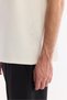 Men's Ecru Crew Neck Printed Bi-Stretch Interlock Regular Fit T-Shirt A61Y1138 - 3