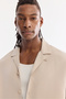 Men's Beige Apaj Collar Modal Blend Soft Touch Oversize Fit Shirt A61Y2092 - 3
