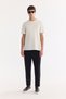 Men's Ecru Crew Neck Printed Bi-Stretch Interlock Regular Fit T-Shirt A61Y1138 - 6