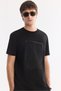 Men's Black Crew Neck Printed Bi-Stretch Interlock Regular Fit T-Shirt A61Y1056 - 2