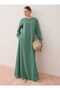 Basic Hijab Dress with Pocket Detail - Khaki - - 2