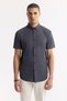 Men's Anthracite Classic Collar Technical Fabric Short Sleeve Comfort Fit Shirt A51Y2141 - 2