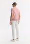 Men's Pink Polo Neck Viscose Blended Basic Knitwear Regular Fit T-Shirt B005120 - 4