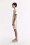 Men's Beige Elastic Waist Lace-Up 100% Cotton Relaxed Fit Shorts A51Y3708 - 2