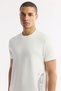 Men's White Crew Neck Printed Bi-Stretch Interlock Regular Fit T-Shirt A51Y1136 - 2