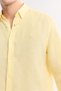 Men's Yellow Button down Collar 100% Linen Comfort Fit Shirt B002191 - 2