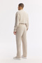 Men's Beige Classic Waist Buckle Detailed Soft Touch Baggy Fit Trousers A51Y3033 - 4