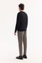 Men's Black Crew Neck Wool Knitwear Sweater B 005013 - 4