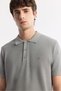 Men's Gray Polo Neck Viscose Blended Basic Knitwear Regular Fit T-Shirt B005120 - 2