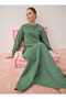 Basic Hijab Dress with Pocket Detail - Khaki - - 4