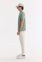 Men's Mint Green Non-Curling Polo Collar 100% Cotton Basic Regular Fit T-Shirt B001032 - 3