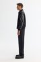 Men's Black Bomber Collar Suede Textured Comfort Fit Coat A42Y6028 - 5