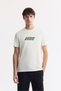 Men's White Crew Neck Printed Rayon Soft Touch Regular Fit T-Shirt A51Y1031