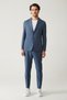Men's Blue Unlined Linen Blend Comfort Slim Fit Suit Jacket A41Y4060 - 6