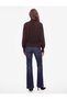 Buttoned Long Sleeve High Neck Knit Sweater - 4