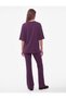 Modal Fabric Crew Neck Striped T-Shirt with Accessories, Comfortable Fit, Three-Quarter Sleeves - 4
