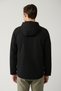 Men's Black Hooded Collar Raglan Sleeve Water Repellent Seasonal Comfort Fit Coat A41Y6036 - 5