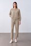 Women's Zippered Jacket Pants Bottom-Top Mink Set - 3