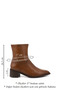 Women's Tan Zippered Pointed Toe Genuine Leather Boots - 3
