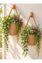 Basket Mini Decorative Basket 2-Piece Flower Pot (Plants and Wooden Hangers Not Included) - 3