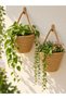 Flower Pot Mini Decorative Basket 2-Piece Mini Flower Pot 12X10 cm (Plants and Wooden Hangers Are Not Included) - 2