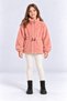 Girls' Plush Cardigan with Zipper, Pink, Brown, Cream, Black, AK4179