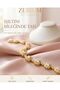 Women's Bracelet, Gold-Toned, with Zircon Stones, Geometric Design, Premium Series - 3