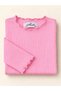 Pink Girls' Long-Sleeved Corded Fabric Knit Bodysuit