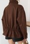 Oversized, Ruched, ZR-Model, Belted Sukuba Suede Jacket - 3