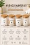 Set of 4 Acrylic Bathroom Organizers with Wooden Lids