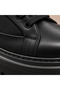 Men's Black Vegan Leather Casual Everyday Sneakers with Platform Soles BT X24 - 4