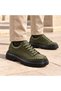 Men's Khaki Vegan Leather Black Platform Sole Comfortable Casual Sneakers BT X24 - 5
