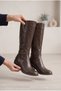 Women's Chain Detail High Heel and High Size Stylish Boots - 3
