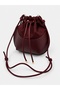Lucia Model Burgundy Adjustable Knot-Strap Bucket Bag - 3