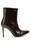 ZRİN-4803 Premium Coffee-Colored Crocodile-Print Pointed-Toe Thin-Heeled Women's Casual Boots, 9.5 cm - 2