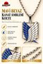 ATTACK ON TITAN NECKLACE LEVI EREN ANIME MANGA STEEL NECKLACE