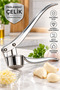 Round Shape Garlic Crusher Press Chamber Steel Garlic Grater - 5