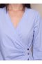 Quality Pieces from Çelebi Store Double Breasted Roba Collar Striped Gathered Blouse - 4