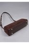 Women's Brown Suede Luxury Shoulder Bag with Zipper - 3