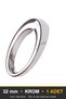 Side Ring Oval Ring Furniture Handle, 32 mm, Chrome, Kitchen Cabinet and Drawer Handle