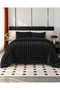 LA LUNE HOME Rabbit-Fur Bubble-Embossed Double-Size Bedspread Set 220x240 cm Welsoft Fleece Sleep-Friendly Felt-Padded with 2 Pillowcases and Carry Bag ANTHRACITE - 2