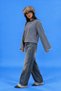 Long Sleeve Oversize Striped T-Shirt Baby Blue-Brown - 3